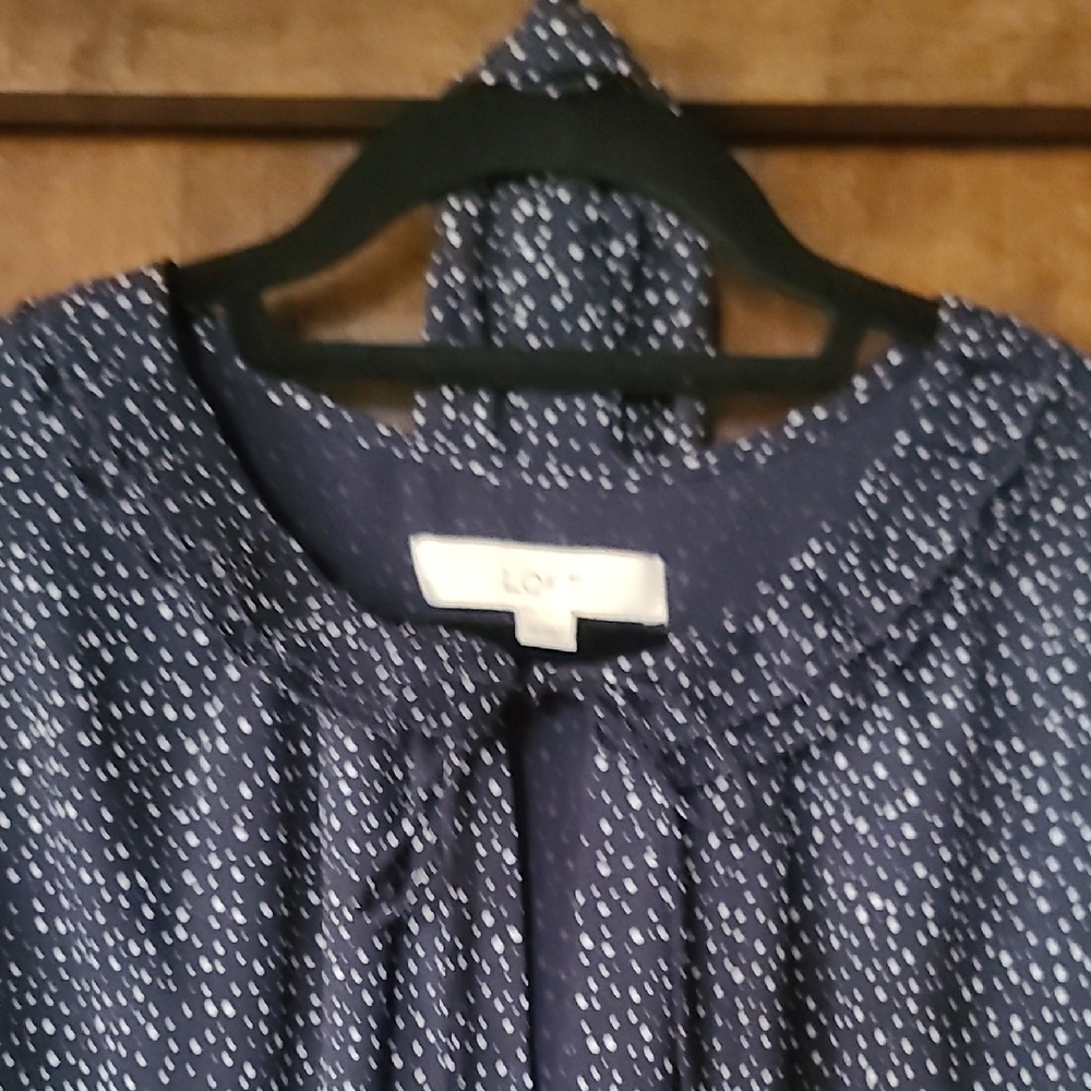 LOFT Long Sleeve Navy Dress - Picture 3 of 4